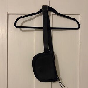 Able Black Leather Belt Bag